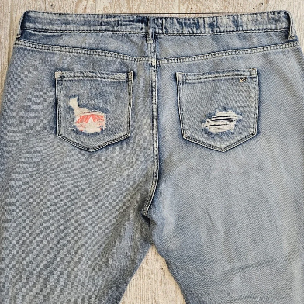 William Rast My Exs Jean Light Wash Distressed Floral Patch Denim Plus 18W
